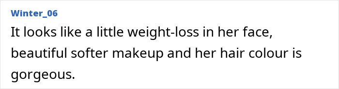 Image of a comment noting Joey King's face shows weight-loss, softer makeup, and gorgeous hair, addressing her underwear flash. Image of a comment noting Joey King's face shows weight-loss, softer makeup, and gorgeous hair, addressing her underwear flash.