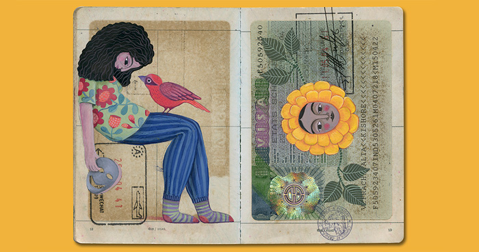 16 Beautiful Paintings Created Inside This Artist’s Late Father’s Passport