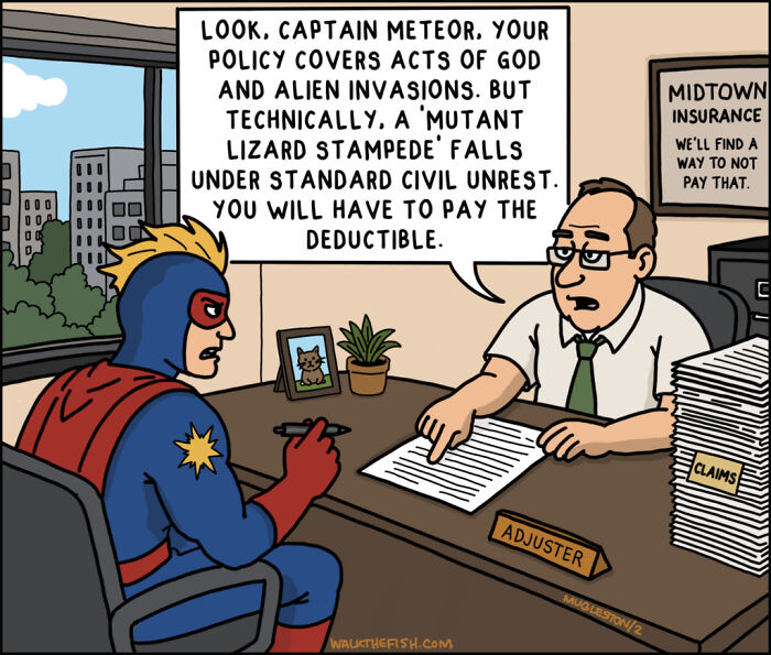 These 30 Single-Panel Cartoons Find The Humor In People Acting Way Too Calm During Absolute Chaos