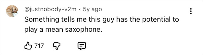 A social media comment making a humorous observation, indirectly referencing the mental and physical shift from a year of pushups. A social media comment making a humorous observation, indirectly referencing the mental and physical shift from a year of pushups.