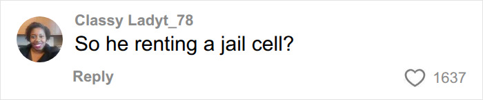 A comment comparing a 90-square-foot NYC apartment to renting a jail cell, highlighting the harsh reality. A comment comparing a 90-square-foot NYC apartment to renting a jail cell, highlighting the harsh reality.