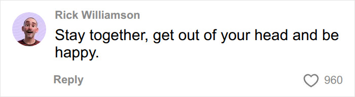 A social media comment by user Rick Williamson, giving advice to the man who married his cousin. A social media comment by user Rick Williamson, giving advice to the man who married his cousin.