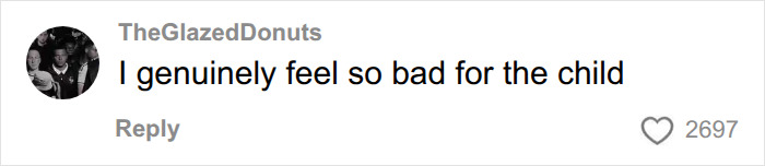 A social media comment from user TheGlazedDonuts feeling bad for the child after a raunchy baby shower.