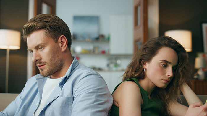A woman is on edge from her hubby's questions, feeling he makes a big deal out of nothing. A woman is on edge from her hubby's questions, feeling he makes a big deal out of nothing.