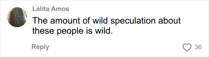 A comment on revelations about Meghan Markle and Prince Harry saying the amount of wild speculation about these people is wild.