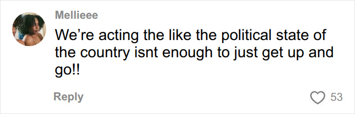 A comment on revelations about Meghan Markle and Prince Harry saying the political state of the country isnt enough to get up and go.