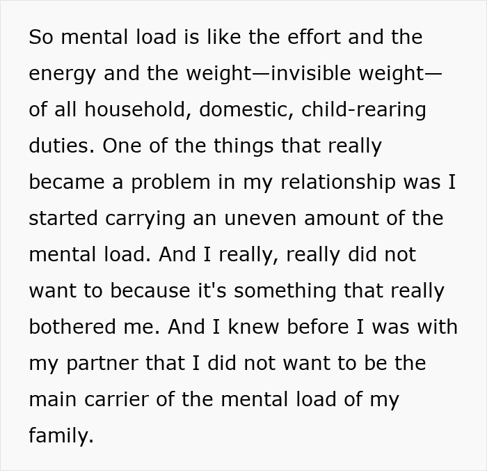 A woman's viral take defines the mental load in relationships as the invisible weight of household and child-rearing duties. A woman's viral take defines the mental load in relationships as the invisible weight of household and child-rearing duties.
