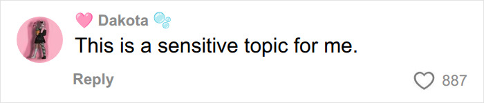 A user's comment, expressing that the mental load in relationships is a sensitive topic for them. A user's comment, expressing that the mental load in relationships is a sensitive topic for them.