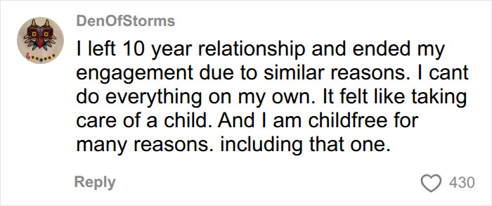 A comment on mental load in relationships: I left a 10-year relationship due to similar reasons. A comment on mental load in relationships: I left a 10-year relationship due to similar reasons.