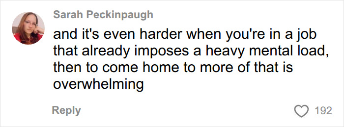 A comment on mental load in relationships: It's even harder when your job already imposes a heavy mental load. A comment on mental load in relationships: It's even harder when your job already imposes a heavy mental load.