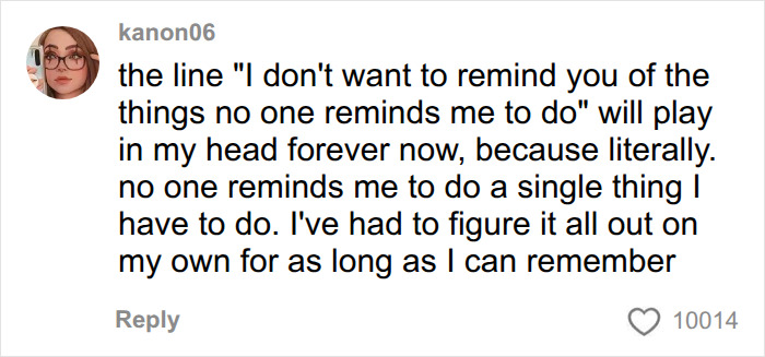 A woman expresses her viral take on mental load in relationships, highlighting the constant need to remember tasks alone. A woman expresses her viral take on mental load in relationships, highlighting the constant need to remember tasks alone.