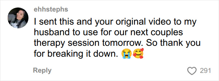 A comment on mental load in relationships: Ehhstephs sent video to husband for couples therapy session. A comment on mental load in relationships: Ehhstephs sent video to husband for couples therapy session.