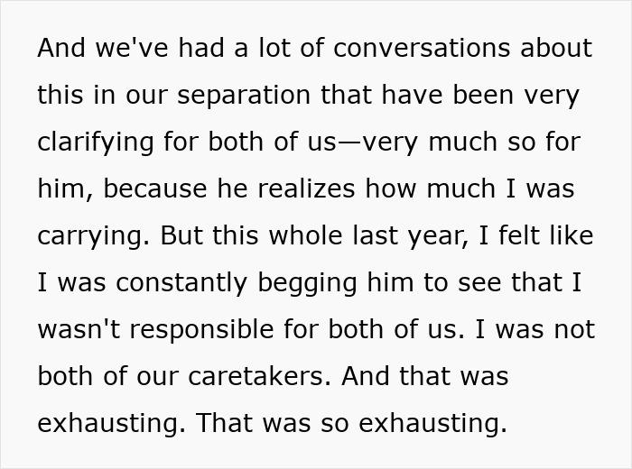 A woman's viral take on the mental load in relationships details clarifying conversations during separation about uneven burdens. A woman's viral take on the mental load in relationships details clarifying conversations during separation about uneven burdens.