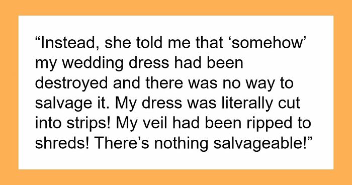 MIL Destroys Bride’s Dress Hours Before The Wedding, The Reason Leaves The Whole Family In Tears