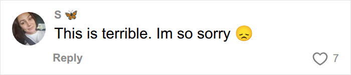 A sympathetic comment with a sad emoji, reacting to the devastating mom's humiliating moment. A sympathetic comment with a sad emoji, reacting to the devastating mom's humiliating moment.