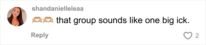A comment from a user saying, That group sounds like one big ick for a mom trying to make new friends. A comment from a user saying, That group sounds like one big ick for a mom trying to make new friends.
