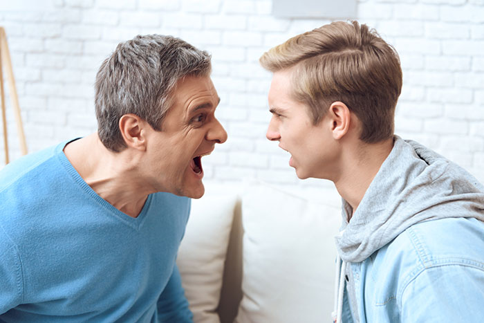 Mom's new boyfriend and son yelling at each other about entitled rules. Mom's new boyfriend and son yelling at each other about entitled rules.