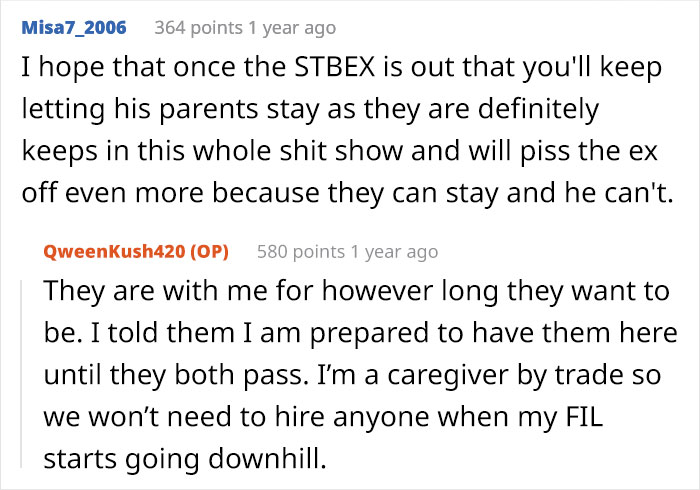 A comment section discussion about a cheating husband suffering and his parents staying in the wife's house. A comment section discussion about a cheating husband suffering and his parents staying in the wife's house.