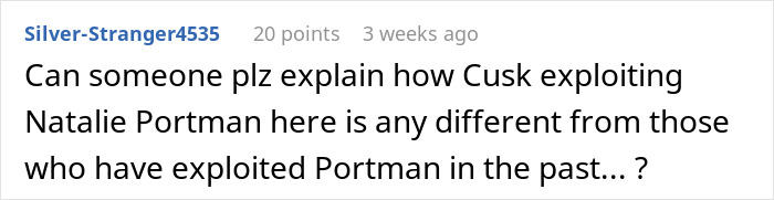 A question asking about the exploitation of Natalie Portman in a new book and her past experiences.