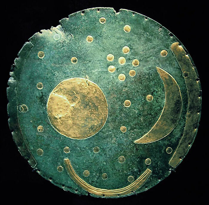 The Nebra sky disk, a bronze artifact with gold inlays depicting celestial bodies, among historical artifacts that survived.