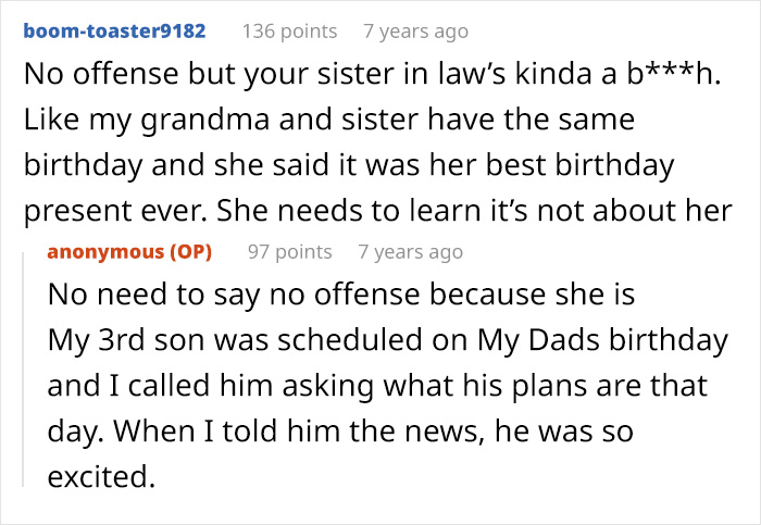 A comment supporting the parent whose MIL skipped grandson's first birthday to support spoiled SIL, calling the SIL a b***h. A comment supporting the parent whose MIL skipped grandson's first birthday to support spoiled SIL, calling the SIL a b***h.