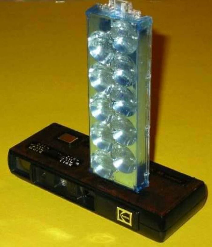 A vintage Kodak camera with a flash bar from the 80s, evoking good times and how old we become.