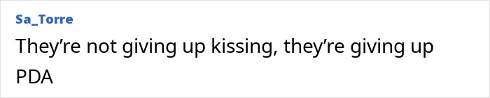 Screenshot of a comment: Gen Z is rejecting intimate acts like kissing, focusing on PDA.
