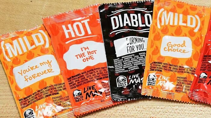 Taco Bell sauce packets showing messages. Affairs can come to light in brutal ways for partners.