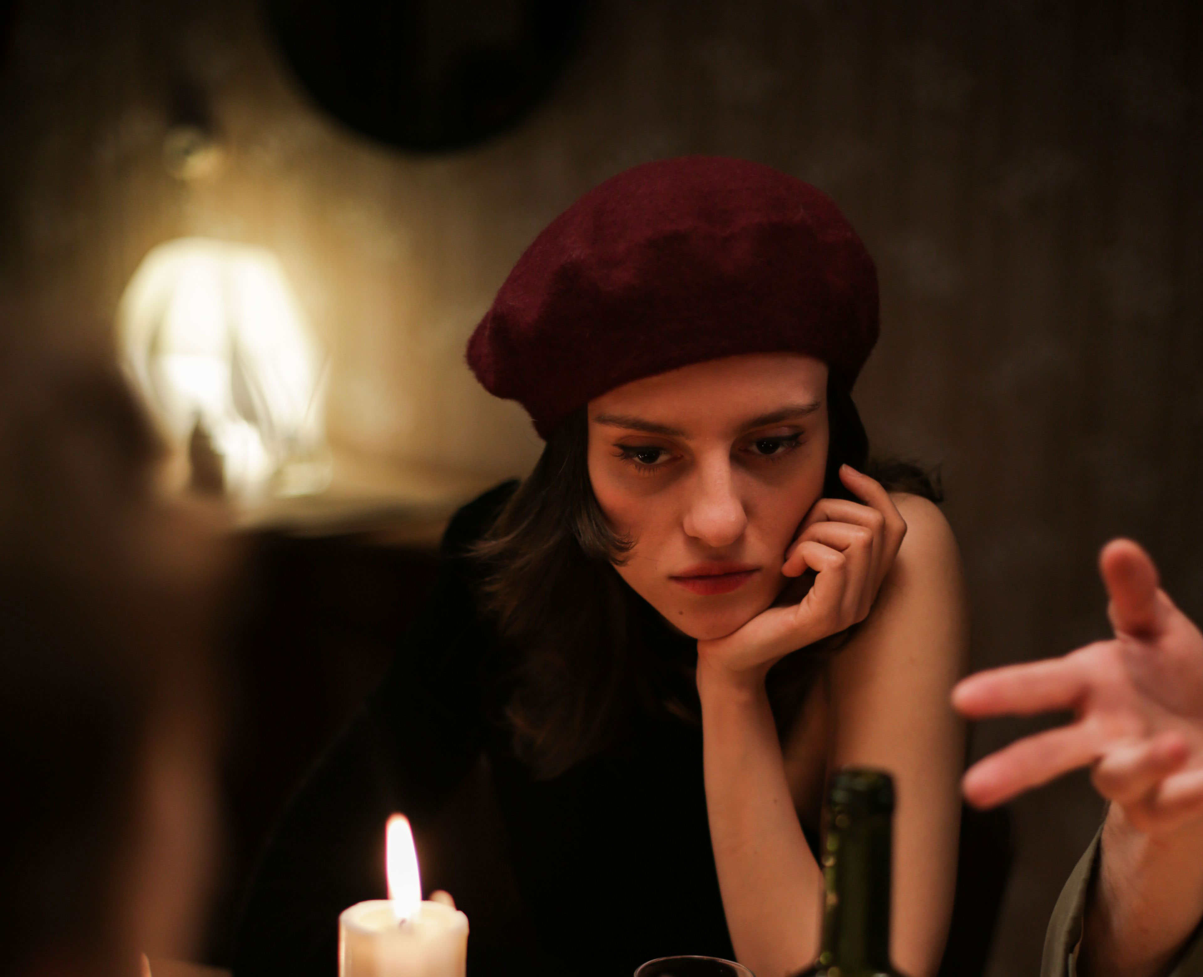 A thoughtful wedding guest during the hunger fight, reflecting on the lack of dinner and only appetizers. A thoughtful wedding guest during the hunger fight, reflecting on the lack of dinner and only appetizers.