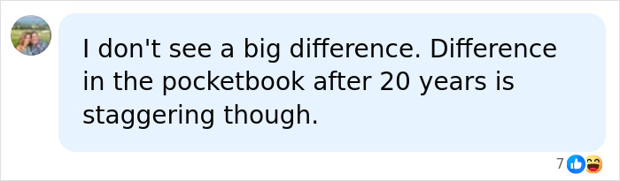 A social media comment discussing the big difference and cost after 20 years of Botox. A social media comment discussing the big difference and cost after 20 years of Botox.