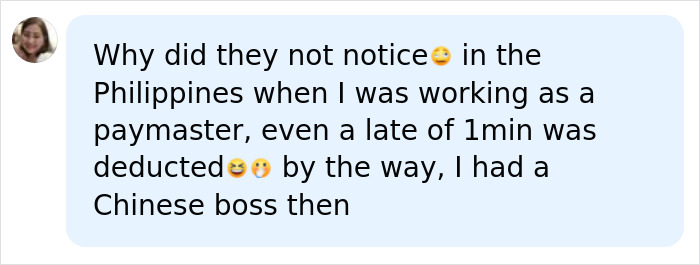 A social media comment expressing surprise about how the man who doesnt show up to work for 6 years was not caught earlier. A social media comment expressing surprise about how the man who doesnt show up to work for 6 years was not caught earlier.