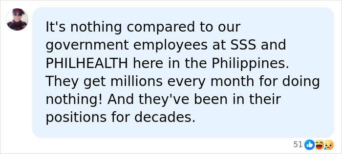 Social media comment about government employees in the Philippines who don't show up to work. Social media comment about government employees in the Philippines who don't show up to work.