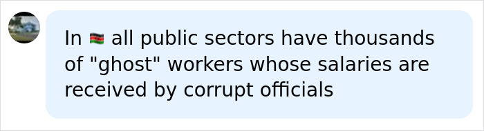A social media comment about ghost workers in public sectors, relating to the man who doesnt show up to work for 6 years. A social media comment about ghost workers in public sectors, relating to the man who doesnt show up to work for 6 years.