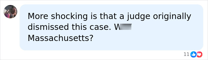 A social media comment expressing shock that a judge dismissed the case about families' donated bodies to Harvard. A social media comment expressing shock that a judge dismissed the case about families' donated bodies to Harvard.