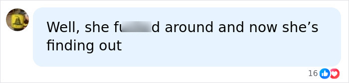 A social media comment about a woman vandalizing a WWII Memorial and facing karma for her actions.
