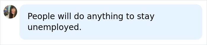 A comment on social media about a 38-year-old woman tricking a kind couple into thinking she was a kid.