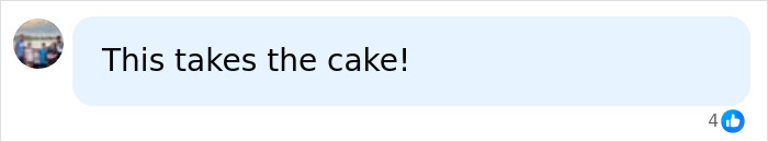 A comment exclaiming This takes the cake! after a 38-year-old woman tricked a kind couple.