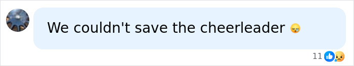 A social media comment about Hayden Panettiere, referencing the character cheerleader and 911 dispatch audio details. A social media comment about Hayden Panettiere, referencing the character cheerleader and 911 dispatch audio details.