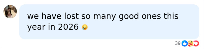 A social media comment about losing good ones in 2026, relating to 911 dispatch audio regarding Hayden Panettiere. A social media comment about losing good ones in 2026, relating to 911 dispatch audio regarding Hayden Panettiere.