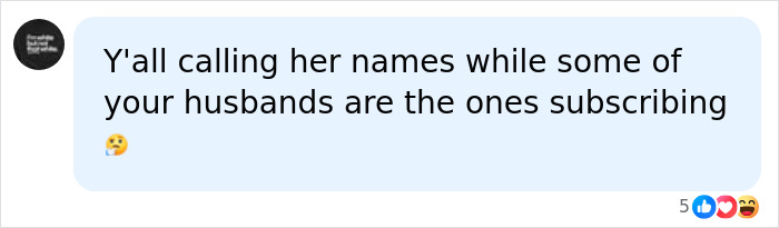 Social media comment about Honey Boo Boo star Pumpkin's adult platform work and husbands subscribing.