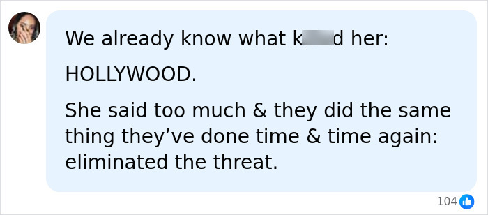 A comment about Hayden Panettiere being found lifeless due to Hollywood. A comment about Hayden Panettiere being found lifeless due to Hollywood.