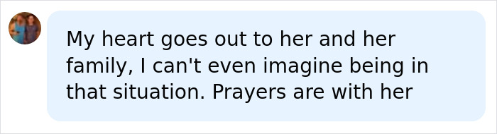 A social media comment showing support for a woman who had legs and hands amputated after routine surgery. A social media comment showing support for a woman who had legs and hands amputated after routine surgery.