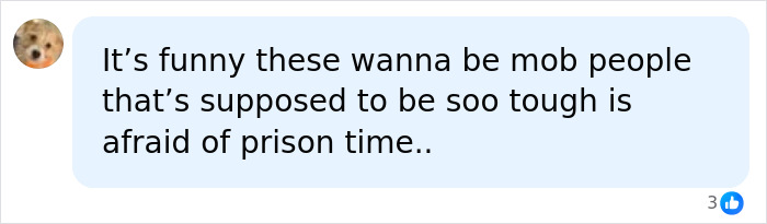Screenshot of a comment about mob people and prison time related to John Gotti’s grandson. Screenshot of a comment about mob people and prison time related to John Gotti’s grandson.