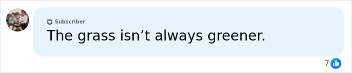 Screenshot of a comment from a subscriber reading: The grass isn't always greener, discussing European asylum. Screenshot of a comment from a subscriber reading: The grass isn't always greener, discussing European asylum.