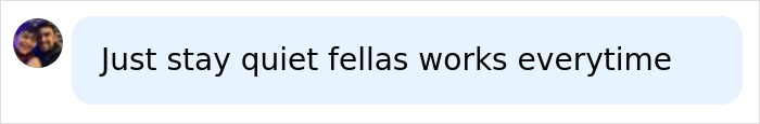 A social media comment advising men to stay quiet in bed to avoid being a mood killer. A social media comment advising men to stay quiet in bed to avoid being a mood killer.