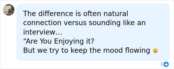 A social media comment describing how men asking questions in bed feels like an interview, a mood killer. A social media comment describing how men asking questions in bed feels like an interview, a mood killer.