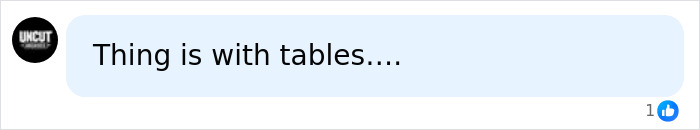 Screenshot of a comment about tables, relating to the CEO firing 900 employees via Zoom and facing karma.