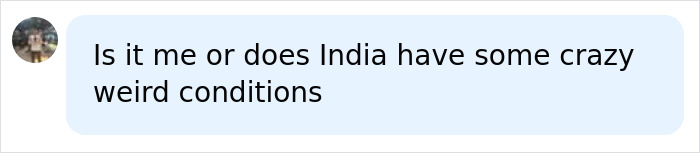 A social media comment questioning if India has unusual mysterious conditions, referring to the teen's case.
