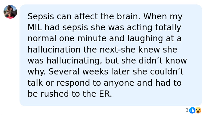 A social media comment discussing sepsis and its effect on the brain, relating to Perez Hilton's hospital stay. A social media comment discussing sepsis and its effect on the brain, relating to Perez Hilton's hospital stay.