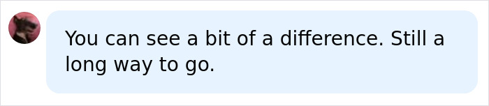 A social media comment observing a difference in weight loss but noting a long journey ahead for Chrissy Metz.